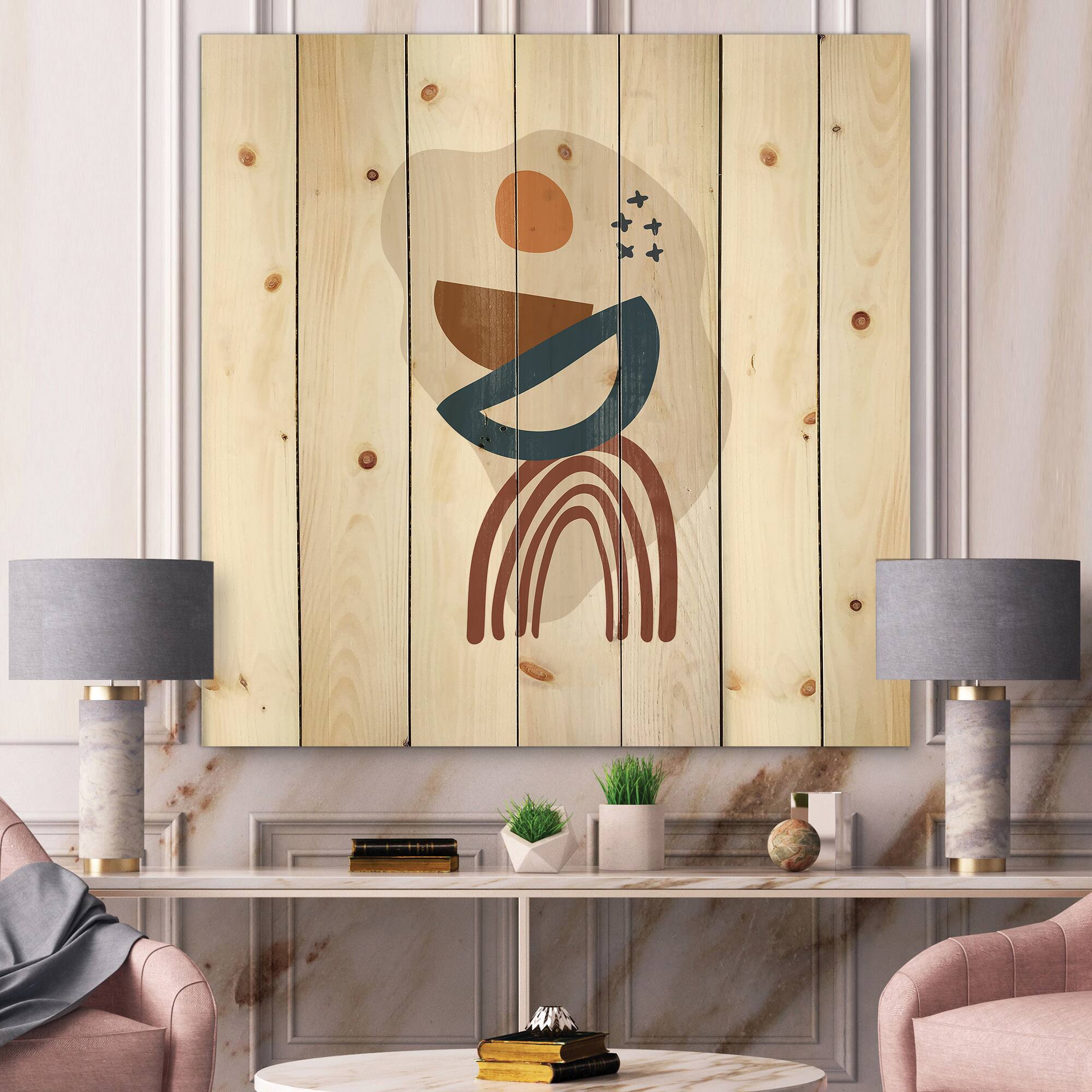 Designart - Elementary Shapes In Terracotta Tones I